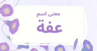 معنى اسم عفة